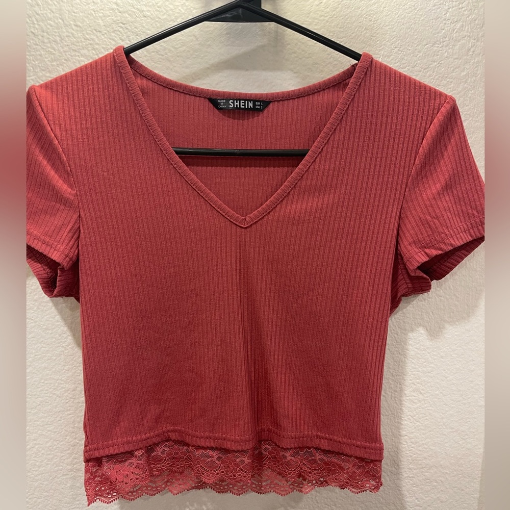 V neck ribbed crop top